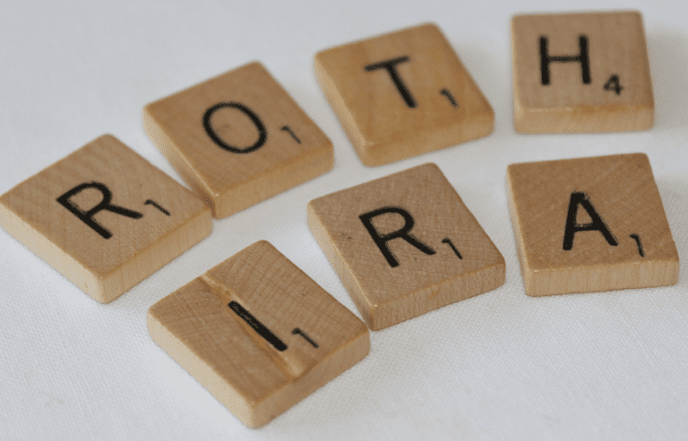 Alphabet Blocks With Words Roth IRA On White Background