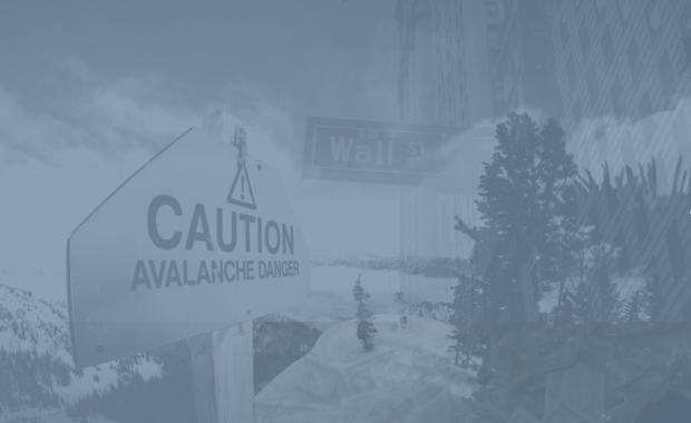 Caution Avalanche Danger Sign to Represent Recession