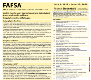 FAFSA Application and Planning for Financial Aid