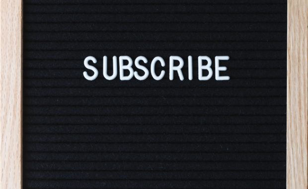 Subscribe Sign on Letter Board