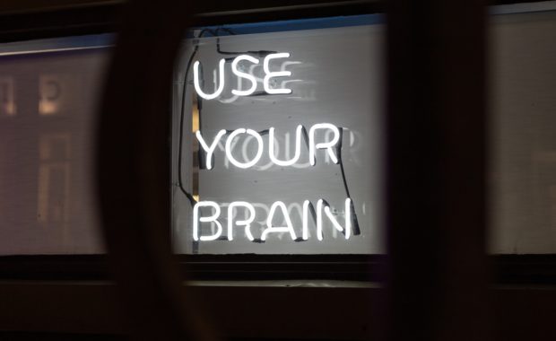 Neon Sign with Words Use Your Brain