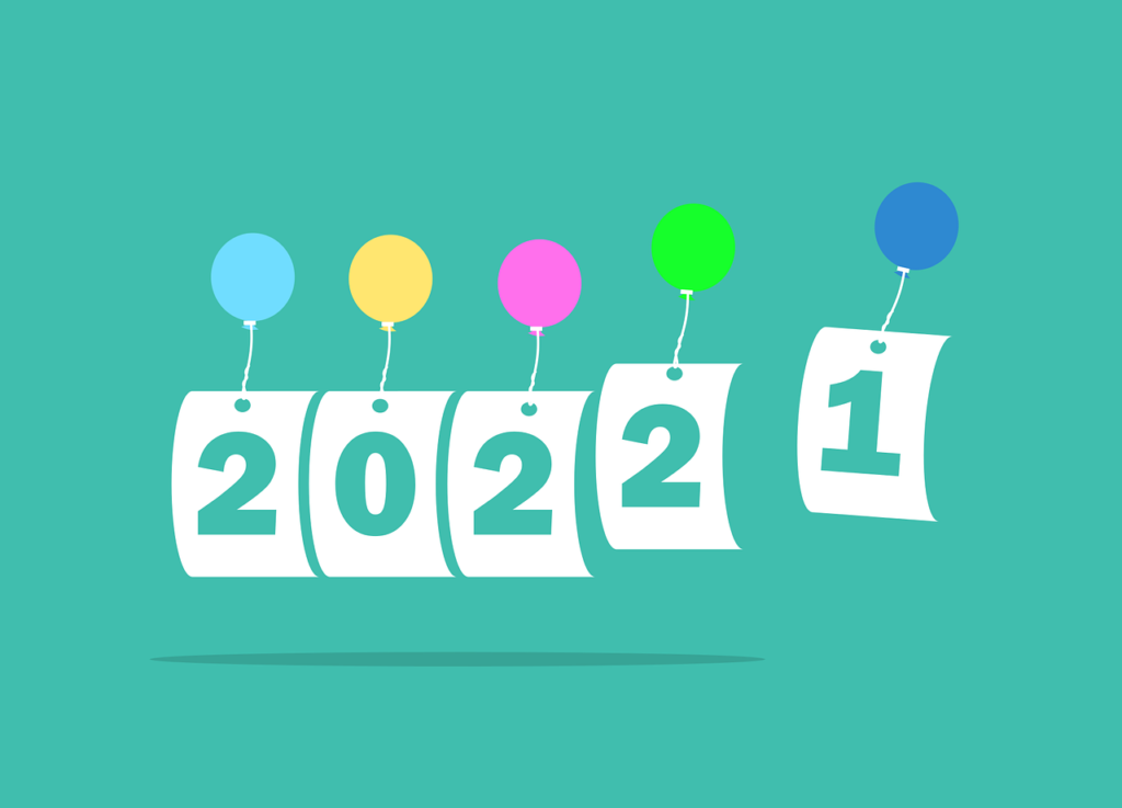 2021 Card With Being Replaced With 2022 To Represent New Year