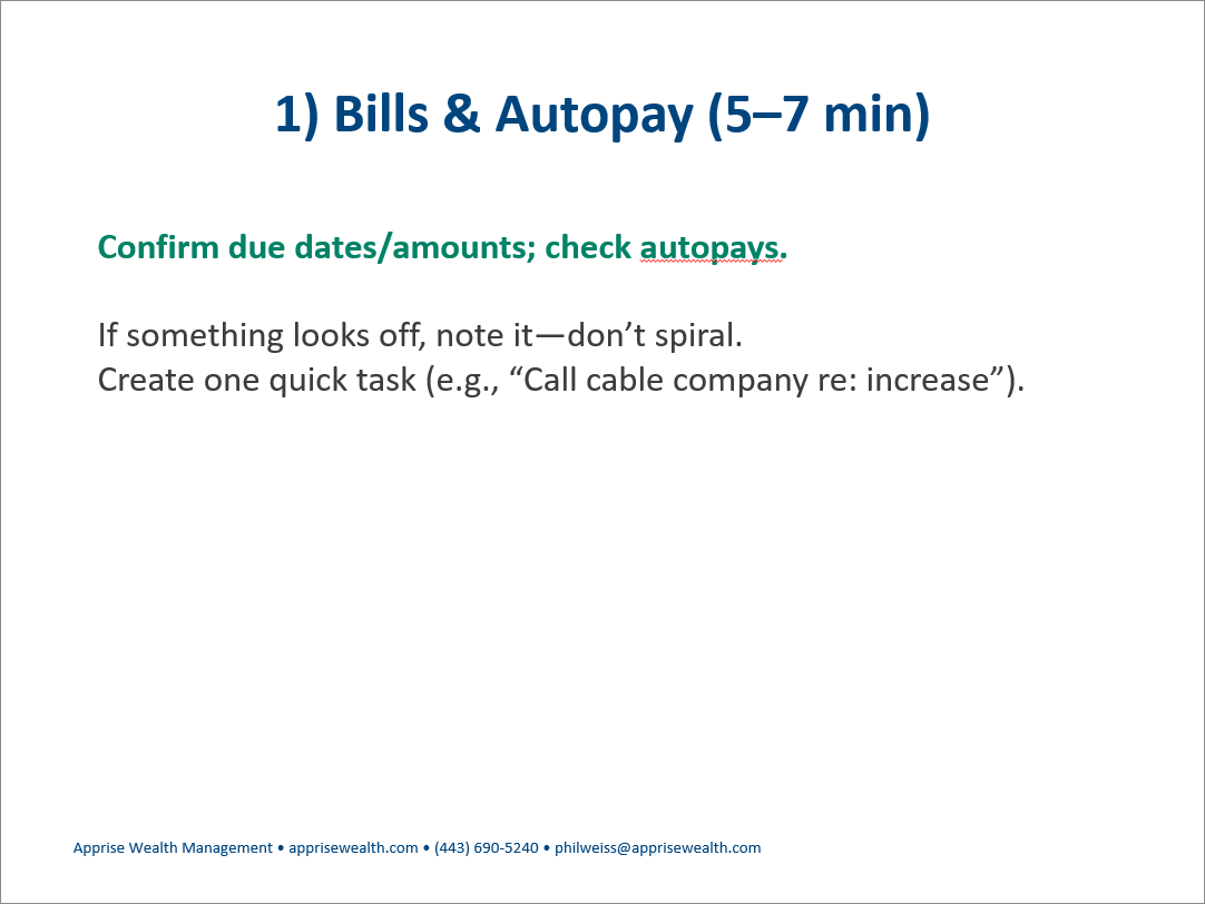Step 1 Bills & Autopay